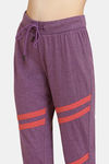 Rosaline Easy Movement Cotton Rich Joggers - Plum Caspia — thumbnail 5